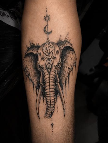 Blackwork tattoo, custom, by Kadek Arta